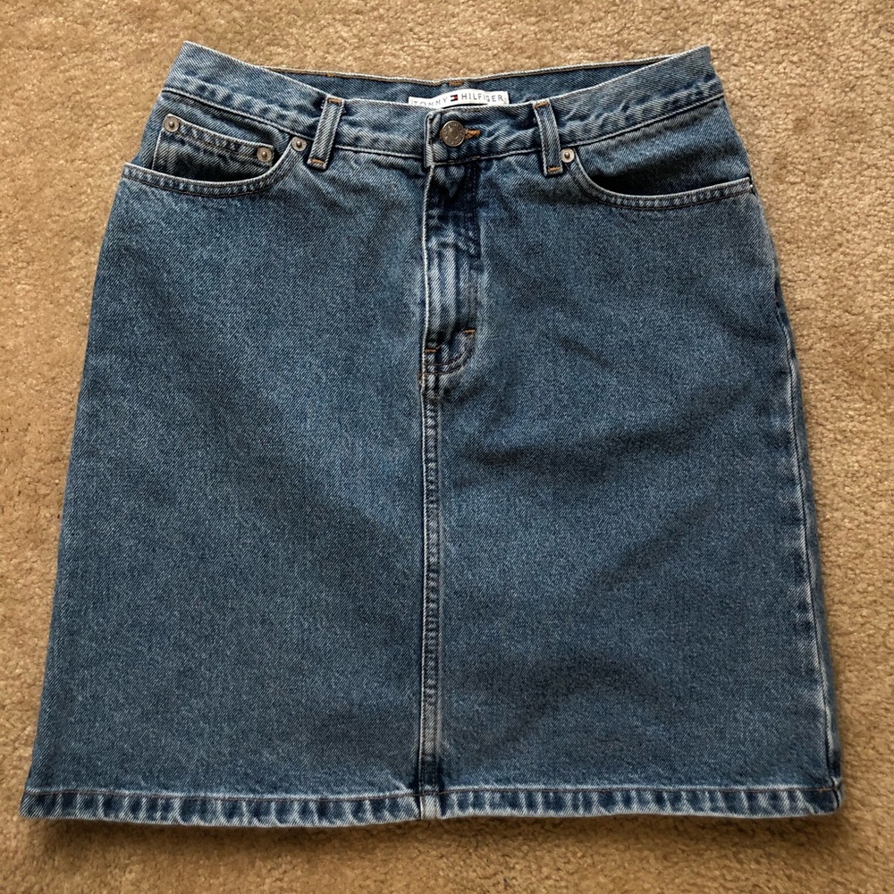 VINTAGE tommy hilfiger denim skirt